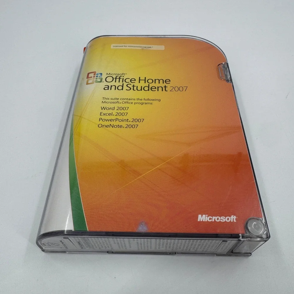Microsoft Office Home and Student 2007 PC Windows Retail Box Product Key‎ Disc